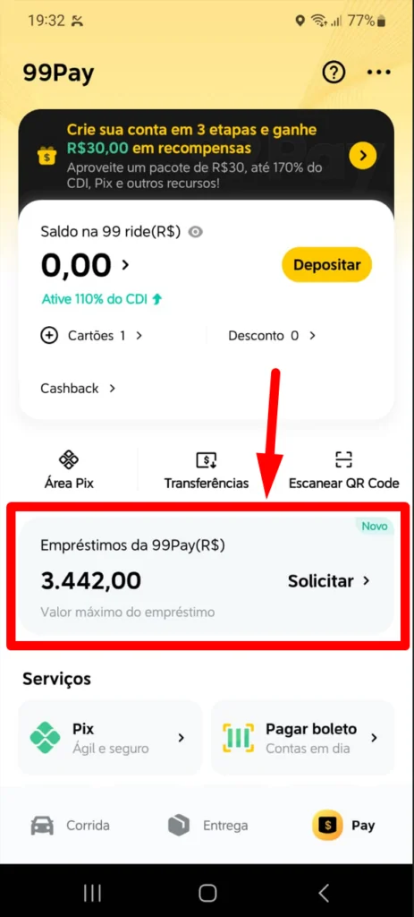 Empréstimo Pessoal 99Pay: Como funciona e Como Solicitar pelo App em Instantes 1 Empréstimo da 99
